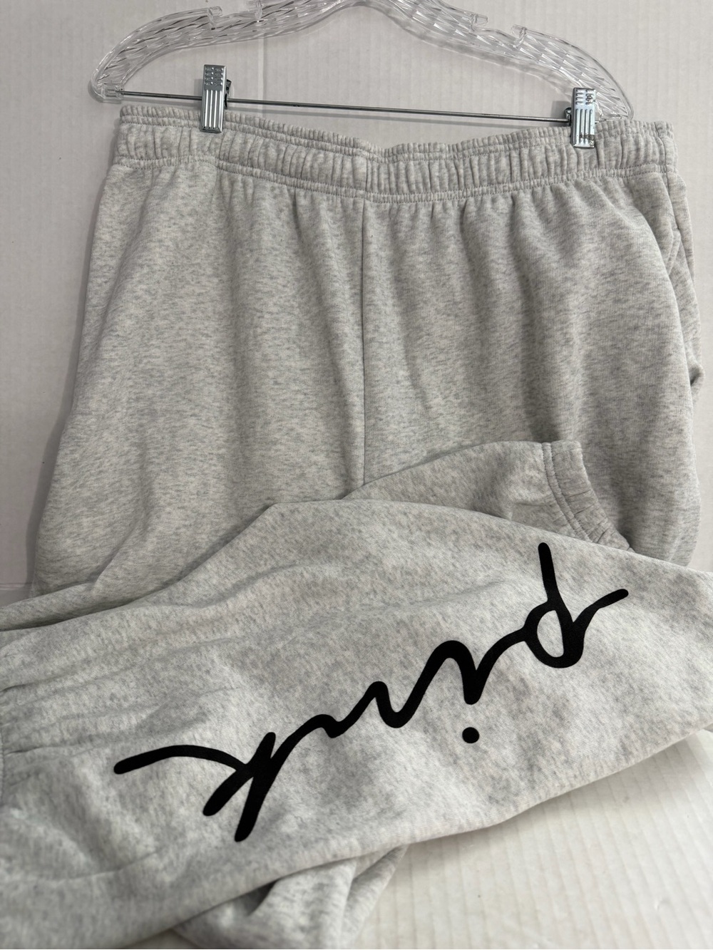 PINK Victoria's Secret Grey Script Sweatpants Joggers